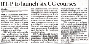 IITP to launch six UG Courses